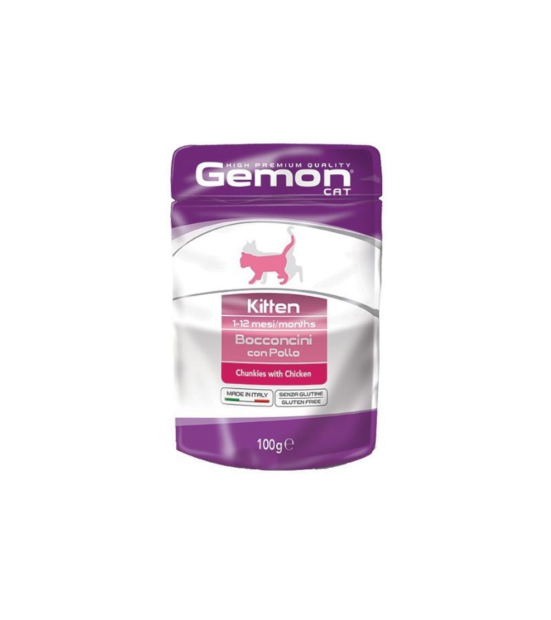 Gemon Kitten влажный корм для котят, с курицей в желе, 100 г