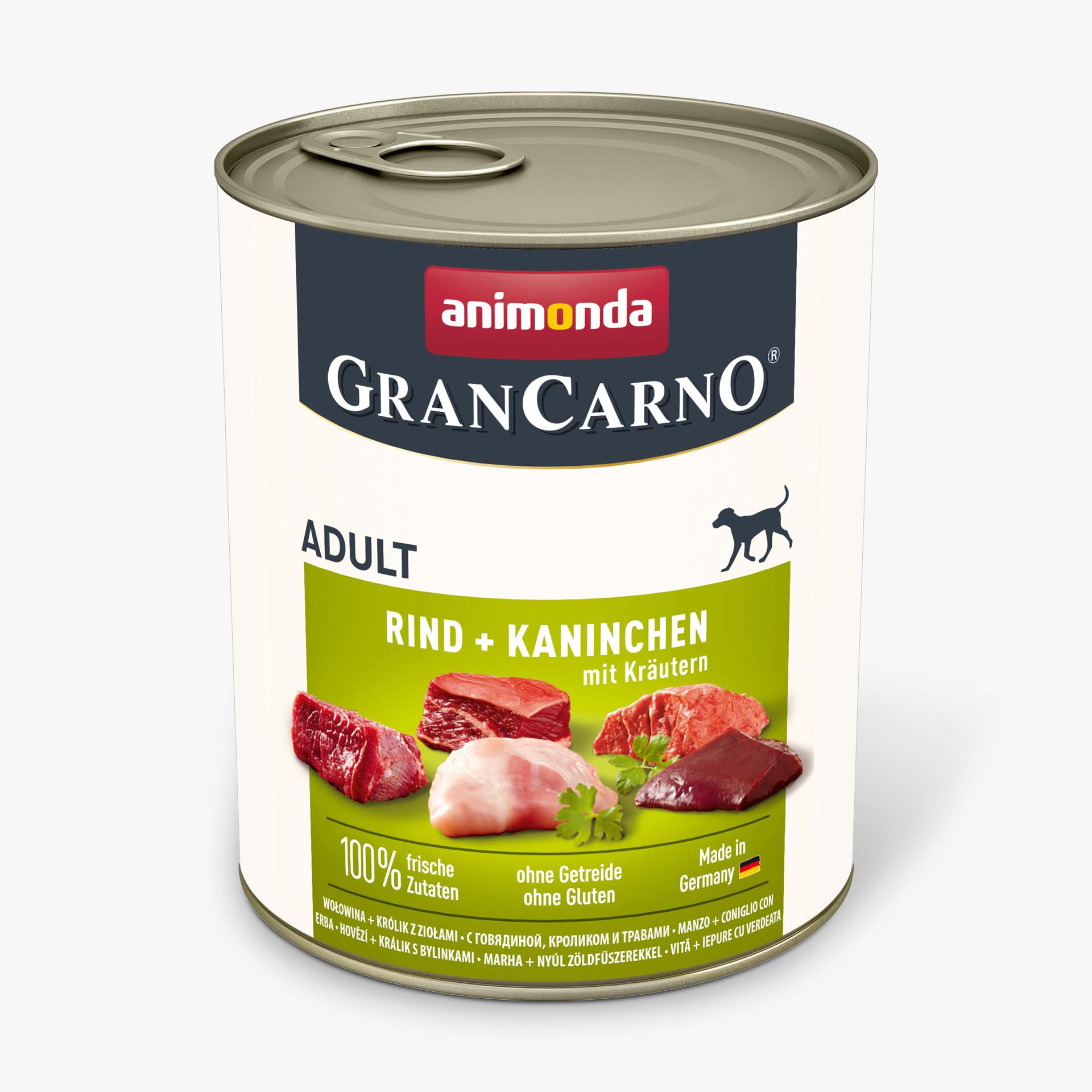 Animonda Gran Carno консервированный влажный корм, для взрослых собак, в паштете, с говядиной, кроликом и травами, 800 г