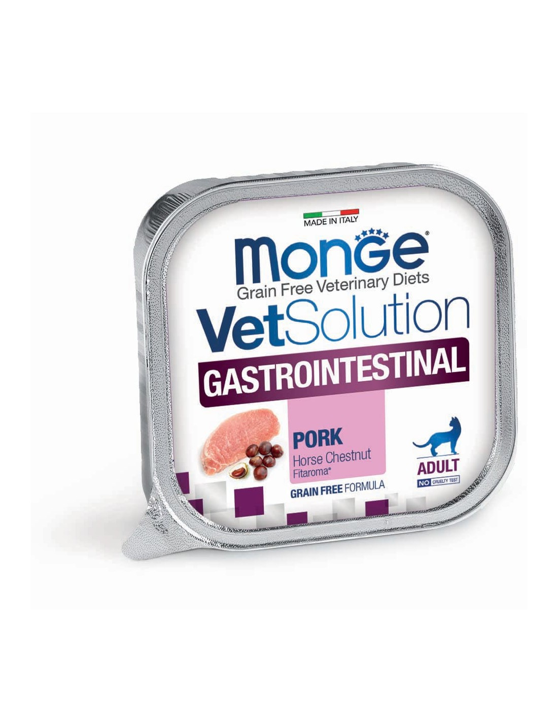 Monge Vet Solution Gastrointestinal mədə-bağırsaq xəstəlikləri olan pişiklər üçün, nəm yem, 100 q