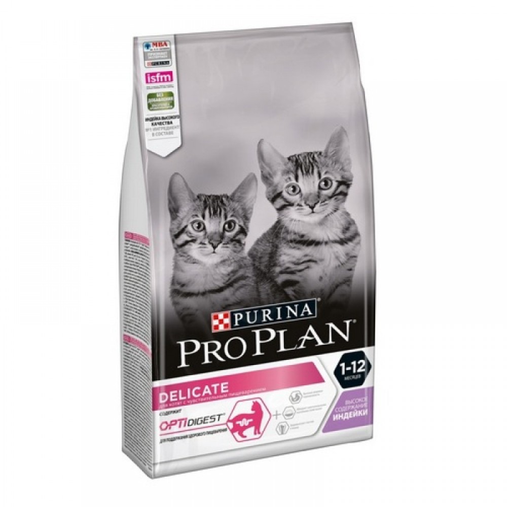 Purina Pro Plan Delicate Kitten Сухой корм для котят c чувствительным пищеварением, с индейкой