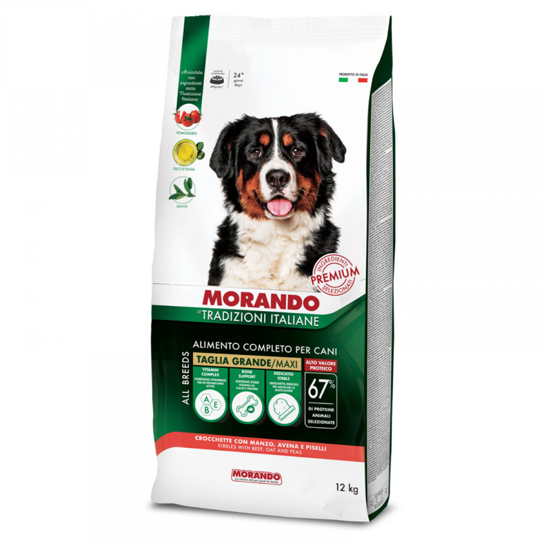 Morando Tradizioni Maxi Adult Dog Сухой корм для взрослых собак крупных пород, с говядиной, овсом и горохом, кг