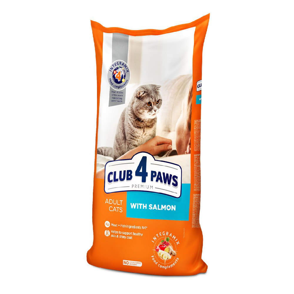 Club 4 Paws Сухой корм, для взрослых кошек, с лососем (кг)