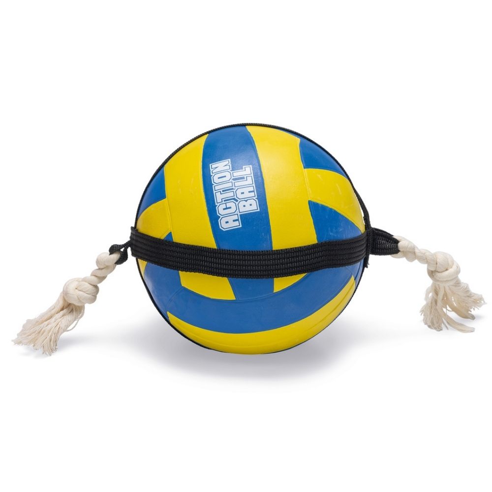 Beeztees Karlie it üçün voleybol topu, kəndirli, 48x20,4x20,4 sm, Sarı-göy