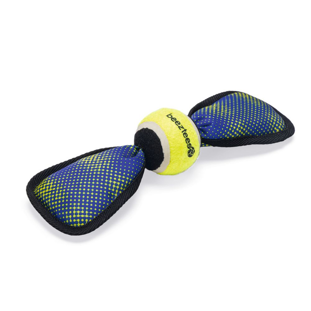 Beeztees itlər üçün tenis topu, qanadlı, 30 sm, mavi-sarı