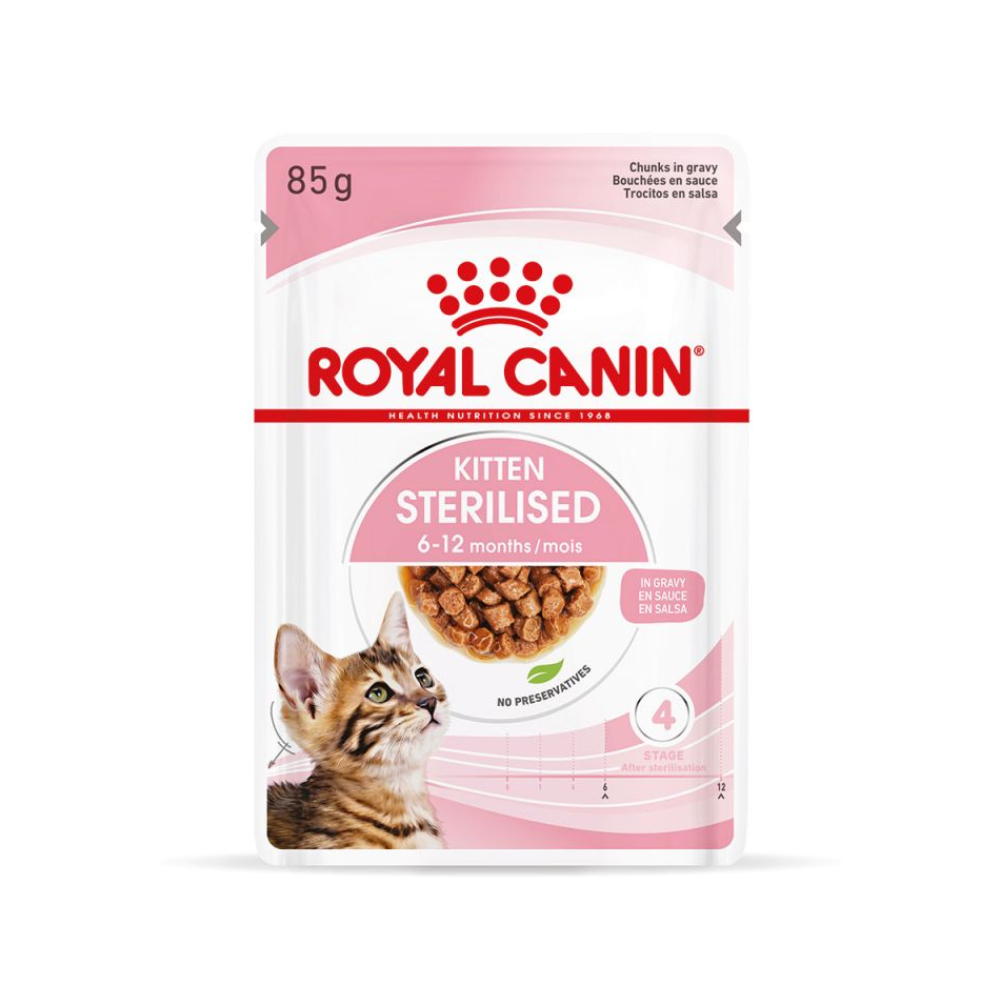 Royal Canin Kitten Sterilised Влажный корм для стерилизованных котят (6-12 мес) кусочки в соусе, 85 г