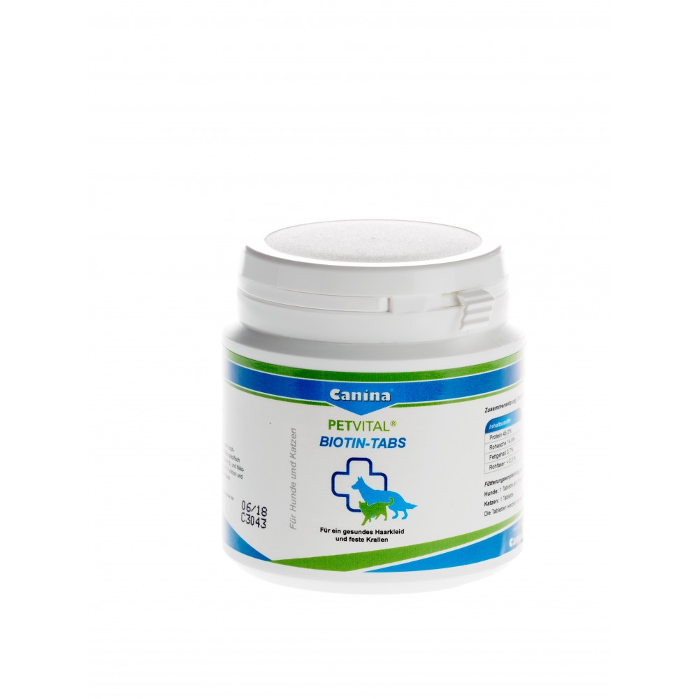 Canina Petvital Pişik və itlərin dəri və tükləri üçün biotin, 100 q/50 tab