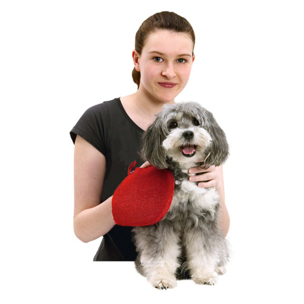 Beeztees Karlie Perfect Care перчатка для удаления шерсти животных, 24x16 см, красная