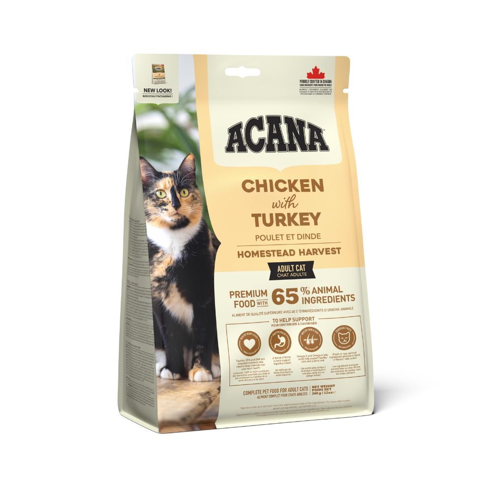 Acana Homestead Harvest yetkin pişik üçün quru yem, toyuq və hinduşka ilə, 340 q