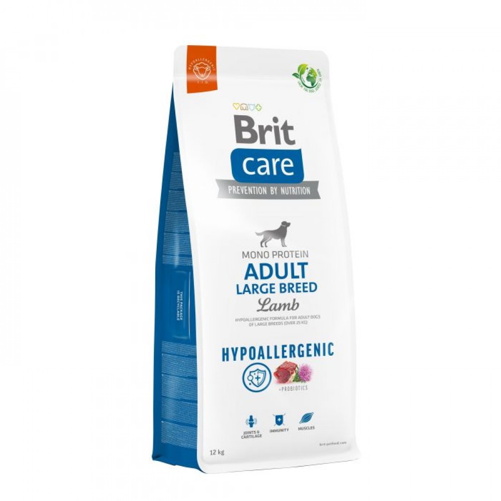 Brit Care Hypoallergenic Сухой корм для взрослых собак крупных пород при аллергии, с ягненком (кг)