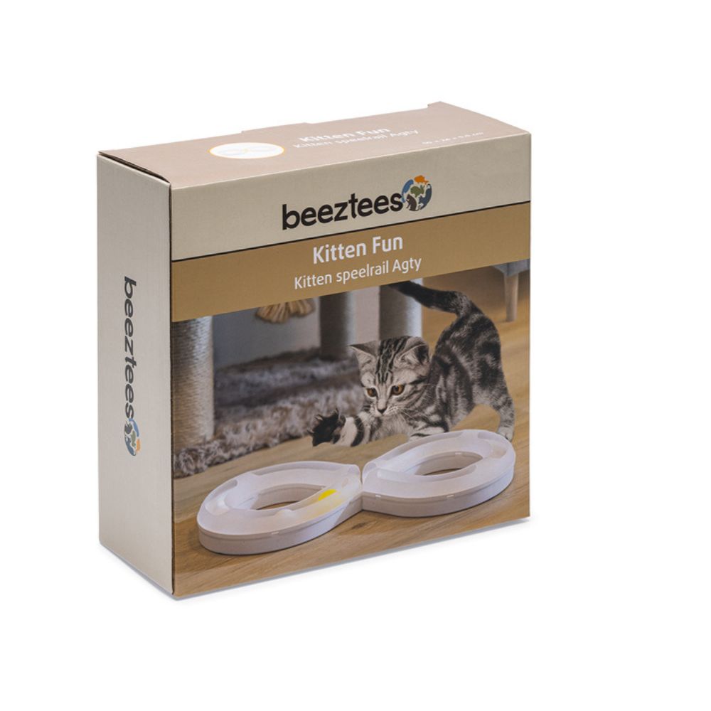 Beeztees игровой трек для котят с двумя мячами, 50x24 см, белый