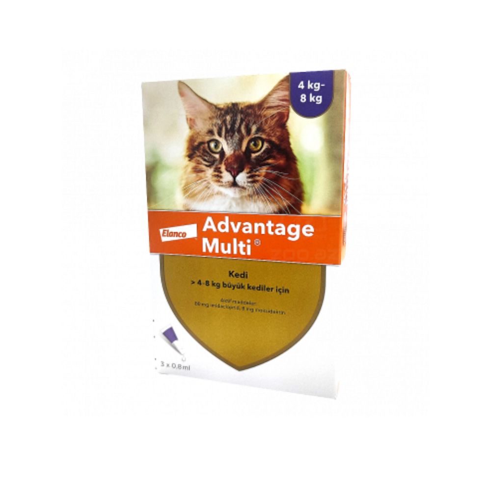 Advantage Multi Pişik üçün birə, qoturluq gənəsi və helmintlərə qarşı ...