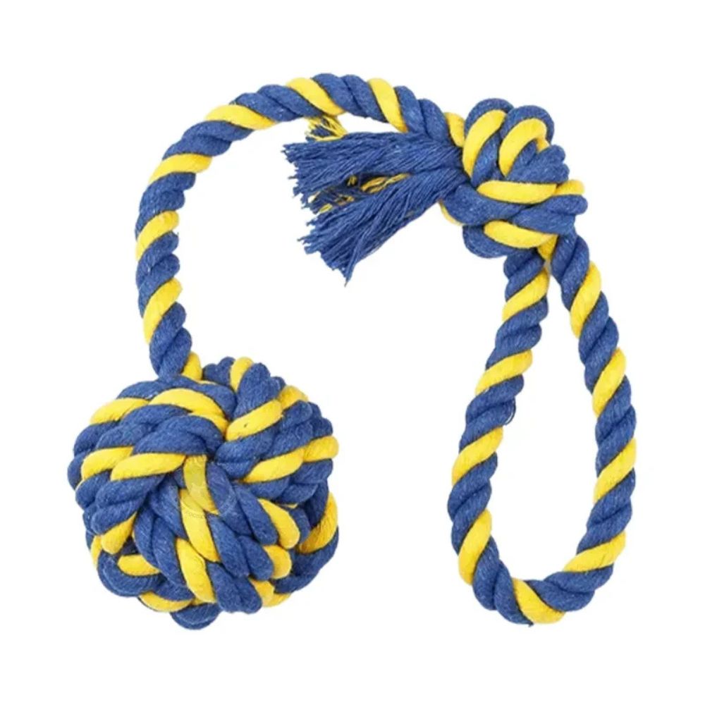 Nunbell it üçün top ilə qulplu kəndir oyuncaq, M, rəngbərəng
