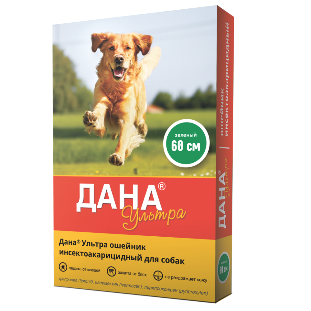 Dana Ultra İt üçün birə və gənəyə qarşı xalta, 60 sm (Yaşıl)