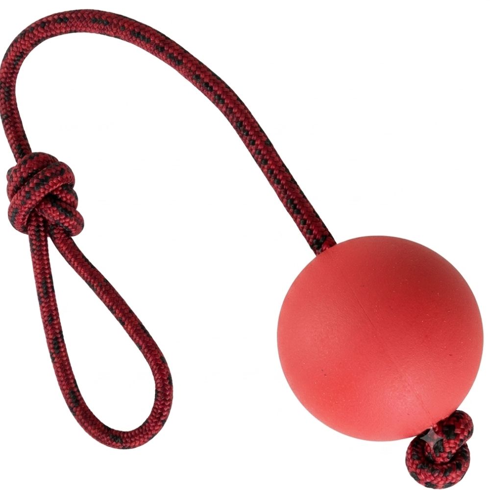 Nunbell резиновый мячик на веревке для собак, М, красный