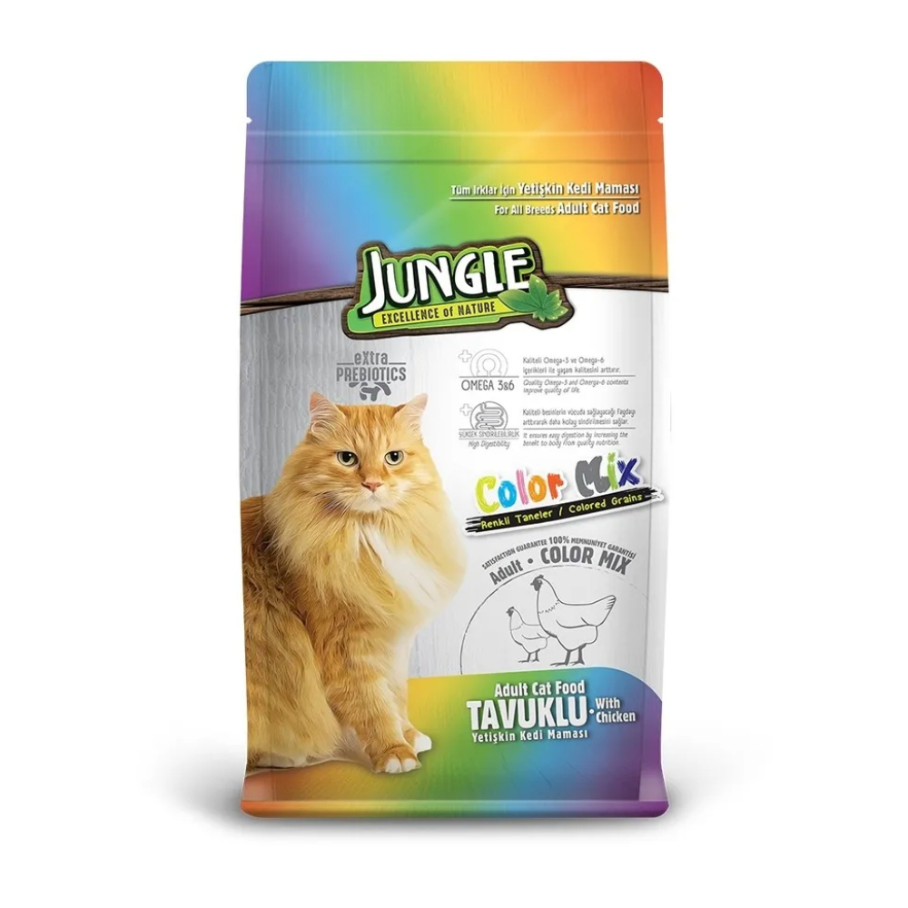 Jungle Color Mix Сухой корм для взрослых кошек, с курицей (кг)