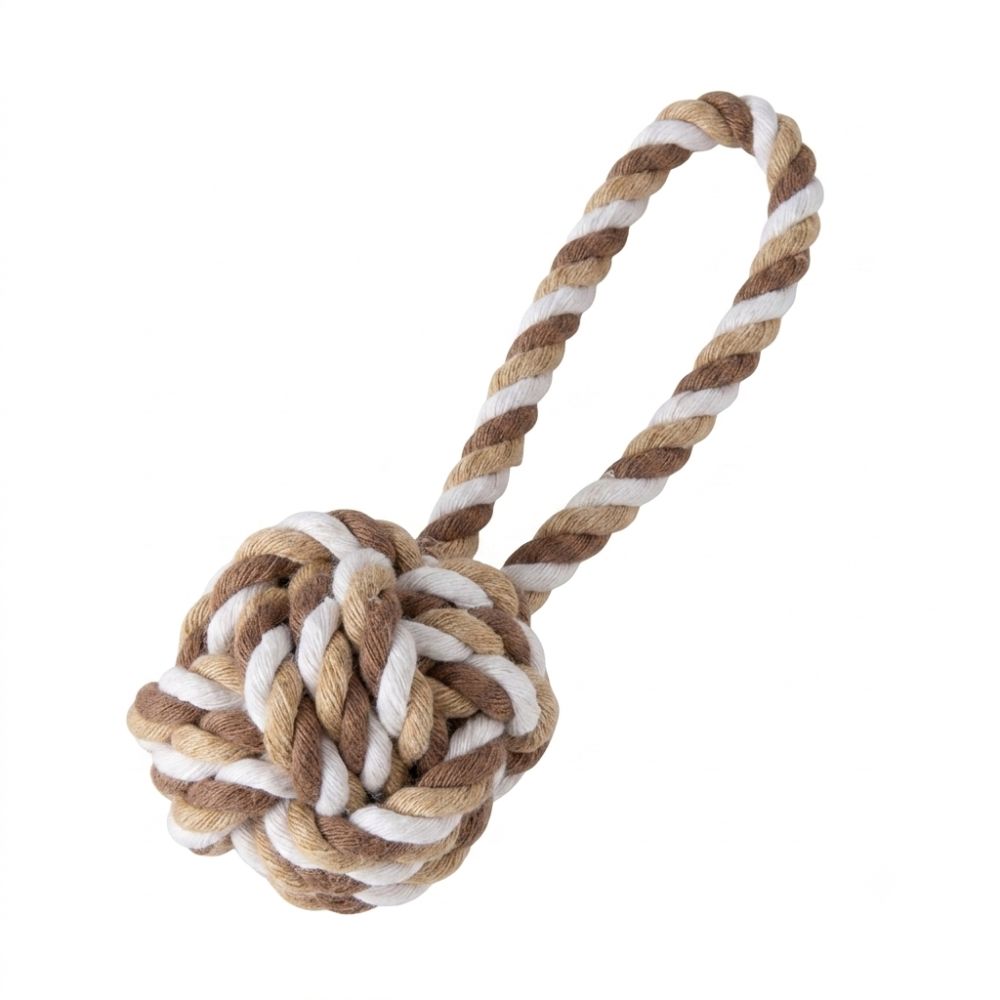 Nunbell игрушка-канат для собак в виде мяча с петлей, L, разноцветный