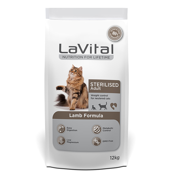 LaVital сухой корм для стерилизованных кошек с ягнёнком (кг)