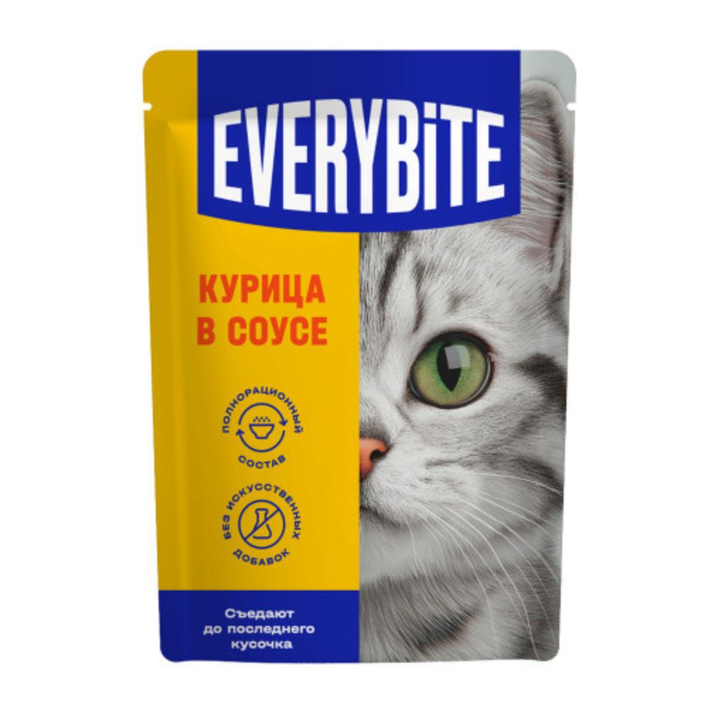 Everybite pişik üçün nəm yem, sousda toyuq