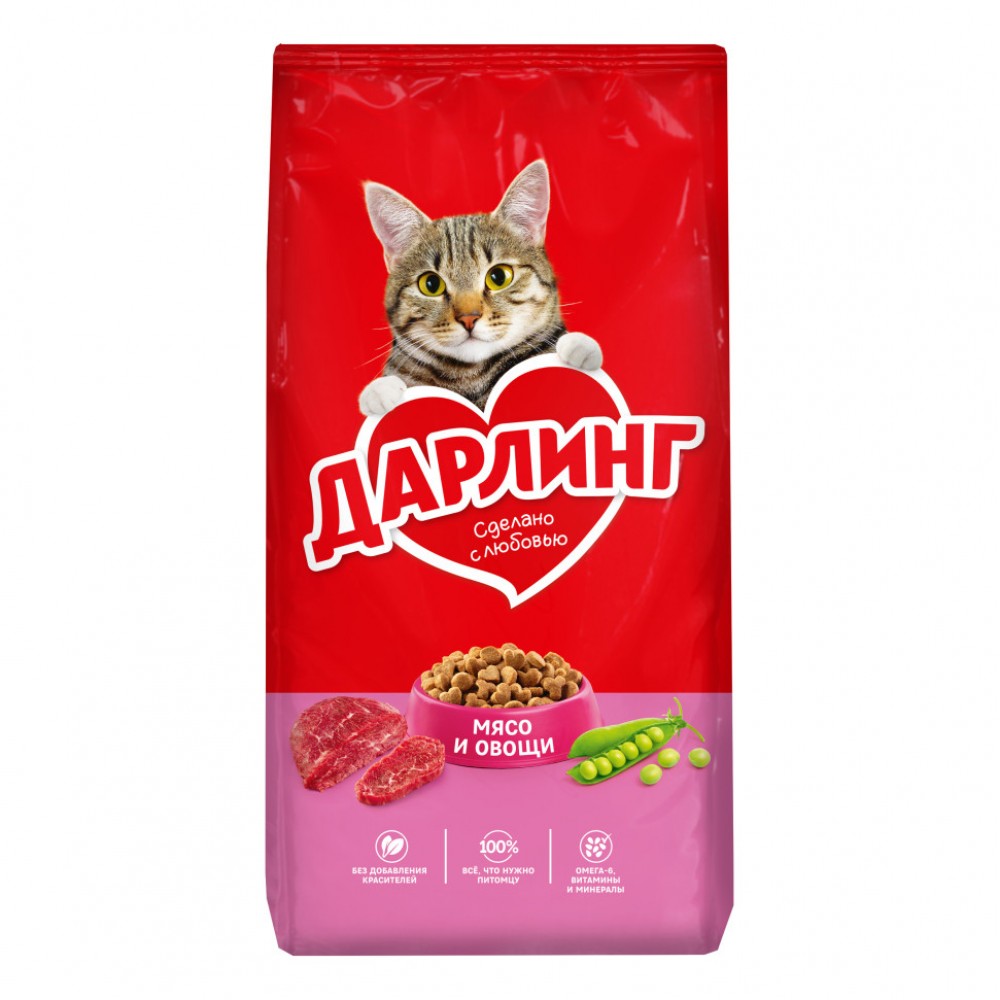 Purina Darling Сухой корм, для кошек, c мясом с овощами (кг)